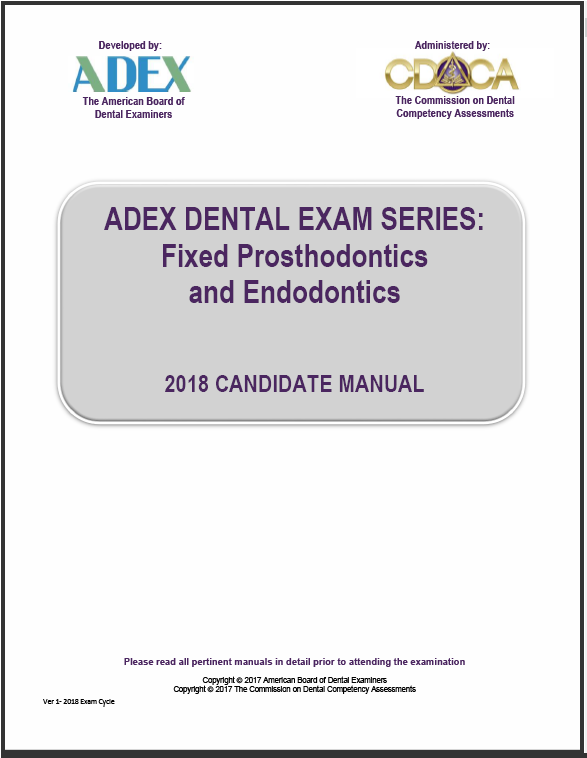 Dental Exam Manual CDCA